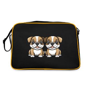 Bulldog Dog Comic - Retro Bag - black/gold - Back