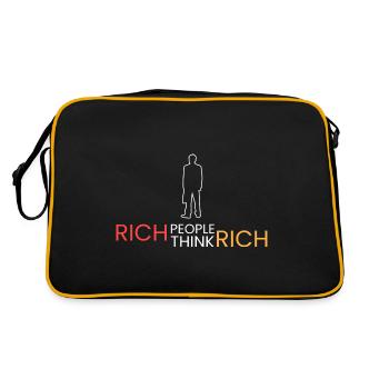 reiche Leute denken reich - Retro Tasche - Schwarz/Gold - Hinten