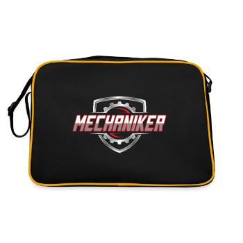 Mechaniker Mechatroniker Landmaschinen Werkstatt - Retro Tasche - Schwarz/Gold - Hinten