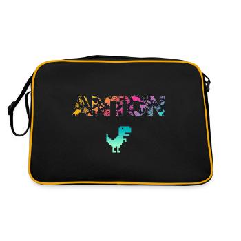 ANTON - Beau prénom de garçon avec dinosaure - Sac Retro - noir/or - Dos