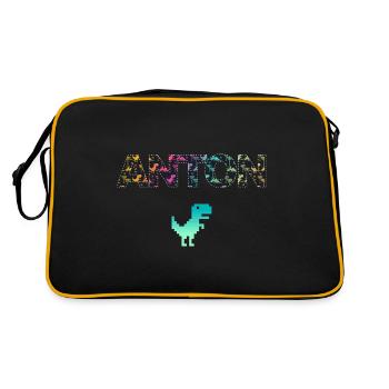 ANTON - Beau prénom de garçon avec dinosaure - Sac Retro - noir/or - Dos