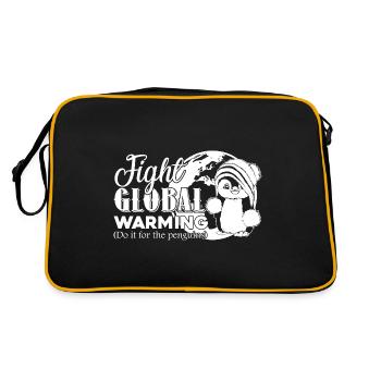 Earth Day Fight Global Warming - Retro Bag - black/gold - Back