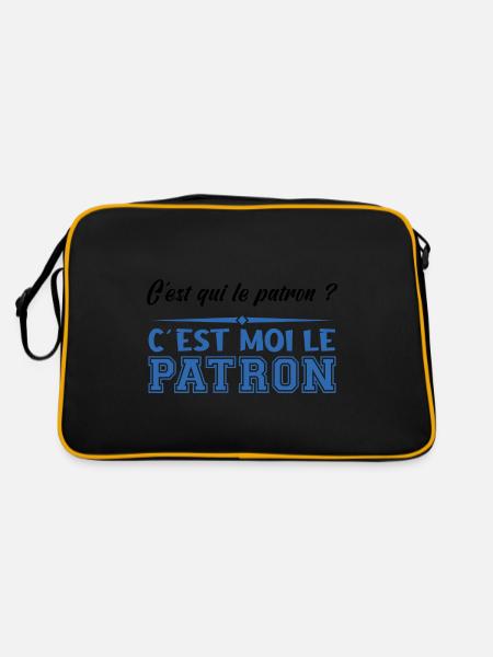 Patron C est Moi Le Patron Papa Idée Cadeau Papy - Sac Retro - noir/or - Dos