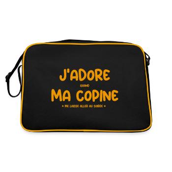 J’aime quand ma copine me laisse partir en soirée - Sac Retro - noir/or - Dos