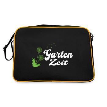 Garten Zeit Beet Gärtner Blumen Rasenmähen Hecke - Retro Tasche - Schwarz/Gold - Hinten