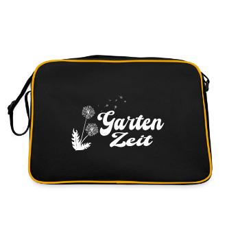 Garten Zeit Beet Gärtner Blumen Rasenmähen Hecke - Retro Tasche - Schwarz/Gold - Hinten
