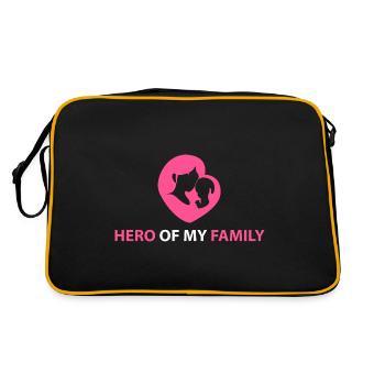 Held meiner Familie - Retro Tasche - Schwarz/Gold - Hinten