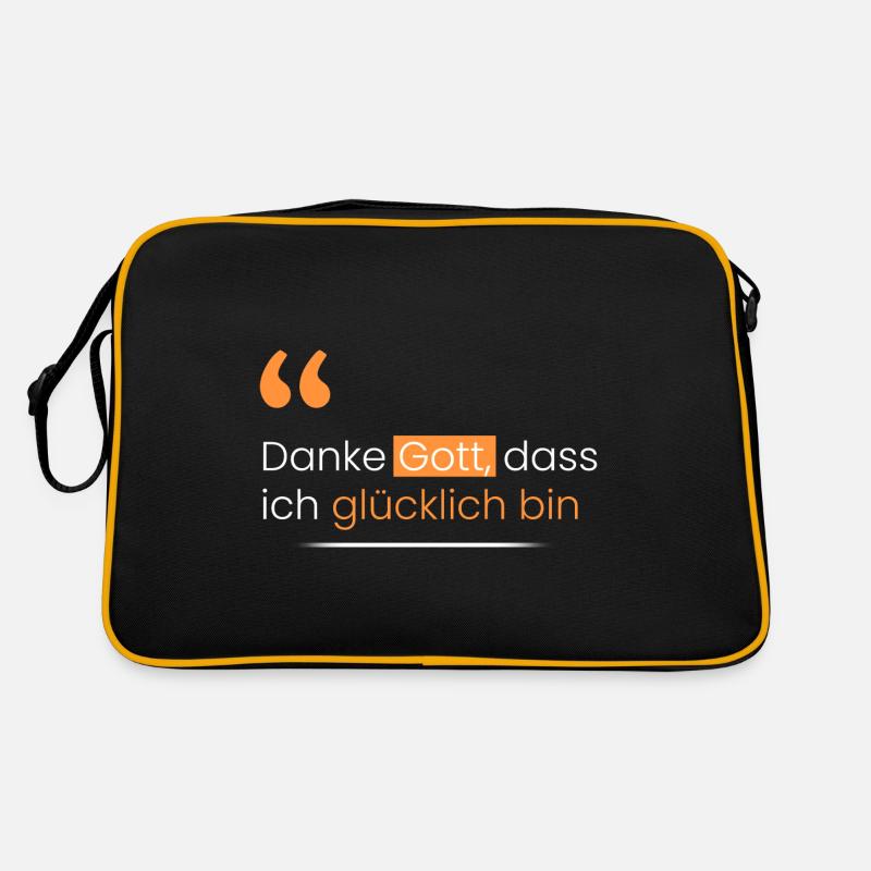 Danke Gott, dass ich glücklich bin Retro Tasche