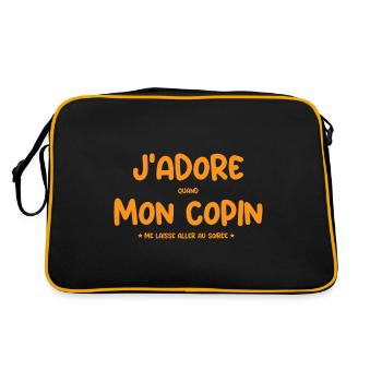 j'adore quand mon Copain laisse partir en soirée - Sac Retro - noir/or - Dos