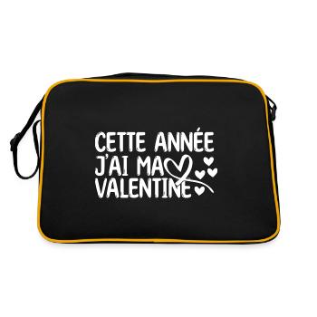 Saint Valentin ma copine la meilleure copine amour - Sac Retro - noir/or - Dos