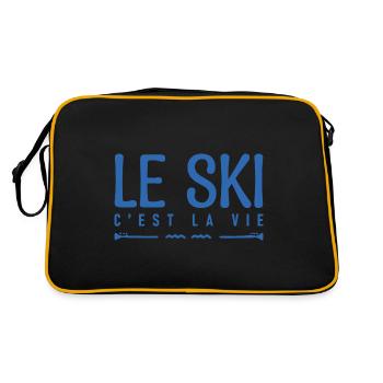 Le ski c'est la vie. cadeau skieur vacances de ski - Sac Retro - noir/or - Dos