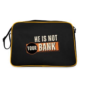 Citation amusante Il n’est pas votre banque - Sac Retro - noir/or - Dos