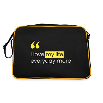 J’aime ma vie de plus en plus chaque jour - Sac Retro - noir/or - Dos
