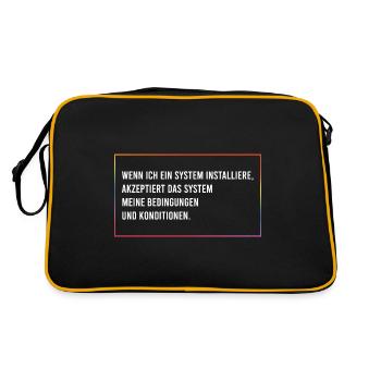 Wenn ich ein System installiere - Retro Tasche - Schwarz/Gold - Hinten
