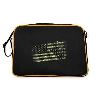 Mari Papa Protecteur Héros Merica USA Drapeau - Sac Retro - noir/or - Dos
