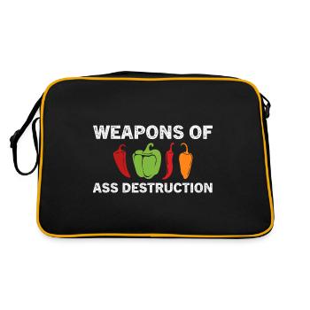 Lustige Pfeffer Chili Kopf scharfe Speisen - Retro Tasche - Schwarz/Gold - Hinten