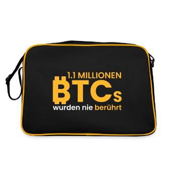 1.1 Millionen BTCs nie bewegt - Retro Tasche - Schwarz/Gold - Hinten