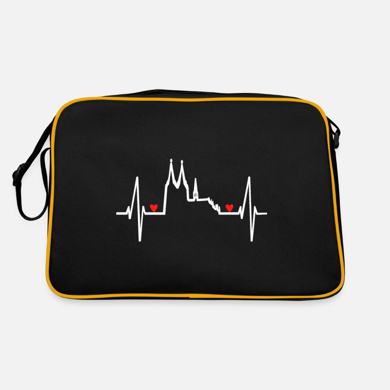 Köln Herzschlag Rot Weiß Kölner Dom Kölsch Kölner Retro Tasche