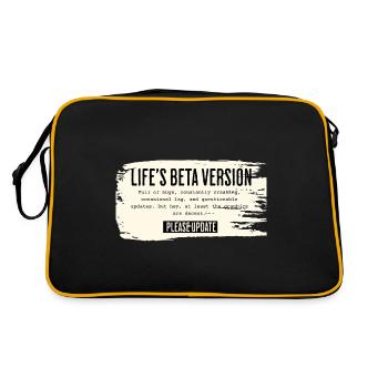 Life's Beta Version – Please Update - Retro Bag - black/gold - Back