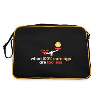 100% yield is too little - Retro Bag - black/gold - Back