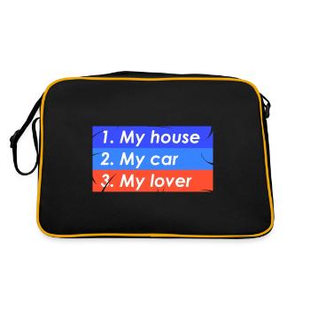 1. Mein Haus 2. Mein Auto 3. Mein Liebhaber - Retro Tasche - Schwarz/Gold - Hinten
