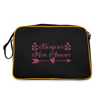 Bonjour mon amour. cadeau saint valentin. - Sac Retro - noir/or - Dos