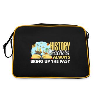 History Teacher Always Bring Up The Past - Retro Bag - black/gold - Back