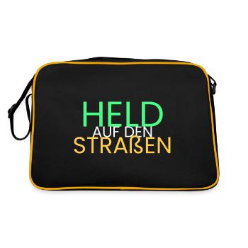Held auf den Straßen - Retro Tasche - Schwarz/Gold - Hinten
