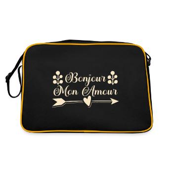 Bonjour mon amour. cadeau saint valentin. - Sac Retro - noir/or - Dos