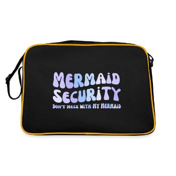 Meerjungfrauen-Sicherheit Leg dich nicht mit meiner Meerjungfrau an - Retro Tasche - Schwarz/Gold - Hinten