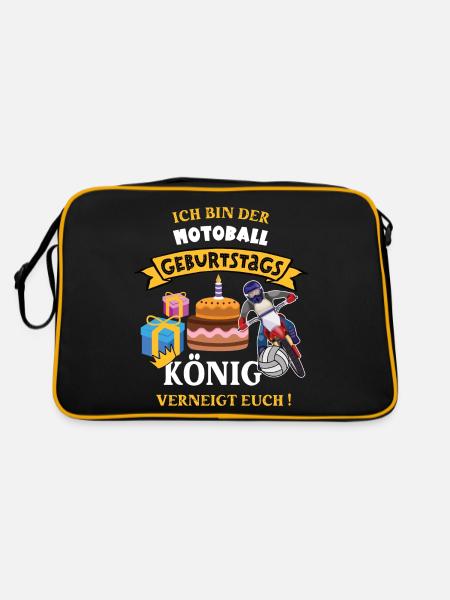 Motoball Fahrer Geburtstag Motoballer Spieler - Retro Tasche - Schwarz/Gold