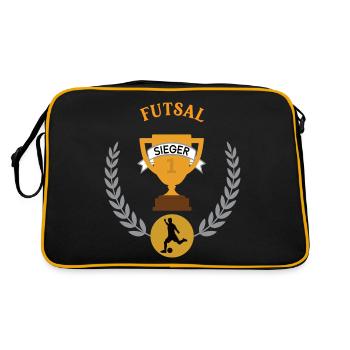 Futsal Sieger Gewinner Turnier Meisterschaft - Retro Tasche - Schwarz/Gold - Hinten