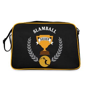 Slamball Sieger Gewinner Turnier Meisterschaft - Retro Tasche - Schwarz/Gold - Hinten