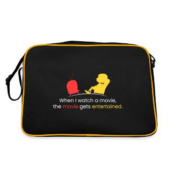 Wenn ich einen Film sehe - Retro Tasche - Schwarz/Gold - Hinten