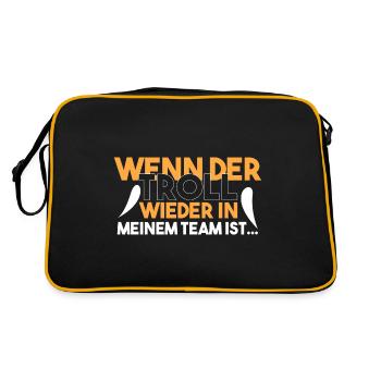 Wenn ich wieder den TROLL habe... - Retro Tasche - Schwarz/Gold - Hinten