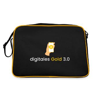 digitales Gold 3.0 - Retro Tasche - Schwarz/Gold - Hinten