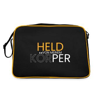 Held von meinem Körper - Retro Tasche - Schwarz/Gold - Hinten