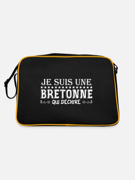 je suis une bretonne qui déchire | bretonne ! - Sac Retro - noir/or - Dos