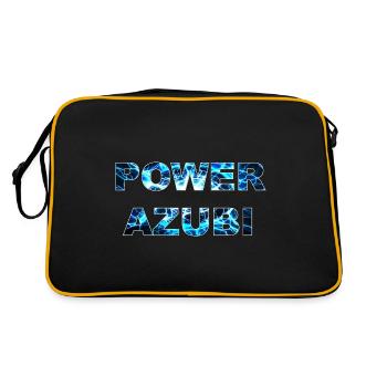 POWER AZUBI - der Auszubildende der Gas gibt Humor - Retro Tasche - Schwarz/Gold - Hinten