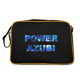 POWER AZUBI - der Auszubildende der Gas gibt Humor - Retro Tasche - Schwarz/Gold - Hinten