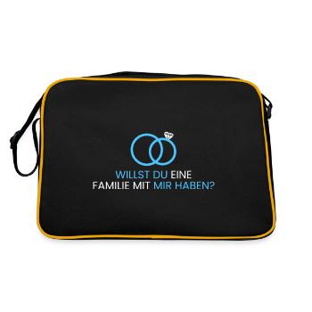 Willst du eine Familie haben? - Retro Tasche - Schwarz/Gold - Hinten