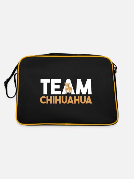Hund Chihuahua - Retro Tasche - Schwarz/Gold
