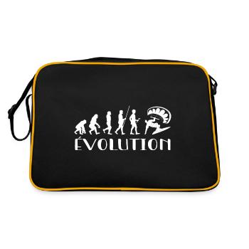 Evolution Vom Affen zum Surfer - Retro Tasche - Schwarz/Gold - Hinten