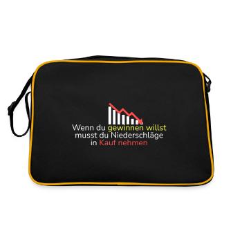 Wenn du gewinnen willst - Retro Tasche - Schwarz/Gold - Hinten