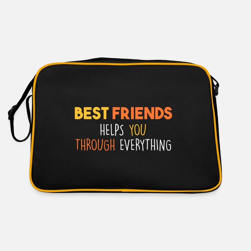 Best friends help you through everything - Retro Bag - black/gold