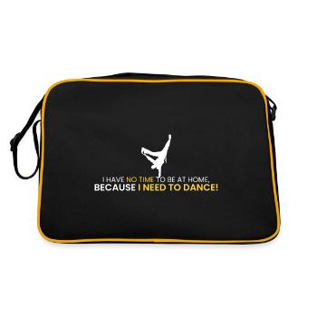 Keine Zeit, zu Hause zu sein! - Retro Tasche - Schwarz/Gold - Hinten
