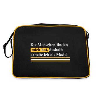 deshalb bin ich Model - Retro Tasche - Schwarz/Gold - Hinten