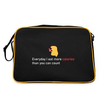 I need a lot of calories! - Retro Bag - black/gold - Back