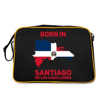 Dominikanische Republik - Retro Tasche - Schwarz/Gold - Hinten