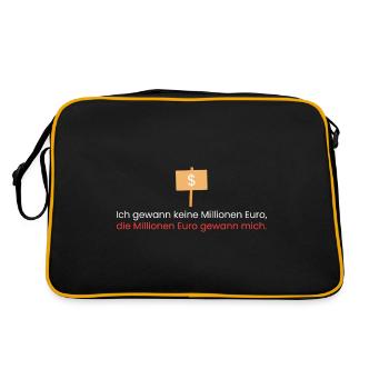 Ich gewann keine Millionen - Retro Tasche - Schwarz/Gold - Hinten